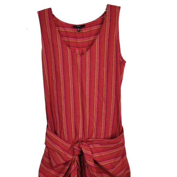 Drew Size S Dress Desert Stripe Sarong Skirt Linen Rayon Sleeveless Pullover Red - Picture 12 of 16